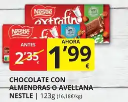 Supermercados MAS NESTLE Chocolate con almendras o avellana oferta