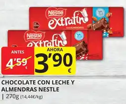 Supermercados MAS NESTLE Chocolate con leche y almendras oferta