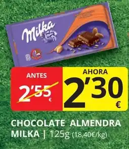 Supermercados MAS MILKA Chocolate almendra oferta
