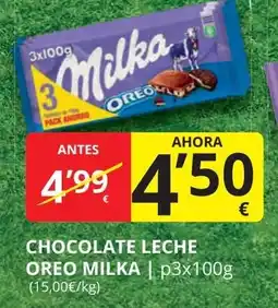 Supermercados MAS OREO MILKA Chocolate leche oferta
