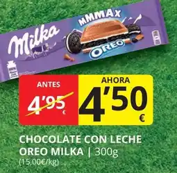Supermercados MAS OREO MILKA Chocolate con leche oferta