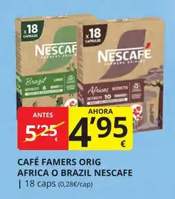 Supermercados MAS NESCAFE Café famers orig africa o brazil oferta