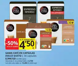 Supermercados MAS DOLCE GUSTO Gama café en capsulas oferta
