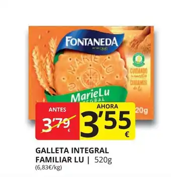 Supermercados MAS FONTANEDA  Galleta integral familiar lu oferta