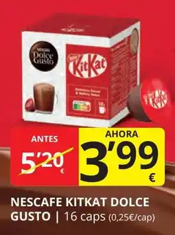 Supermercados MAS DOLCE GUSTO Nescafe kitkat oferta
