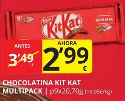Supermercados MAS NESTLE Kit kat chocolatina multipack oferta