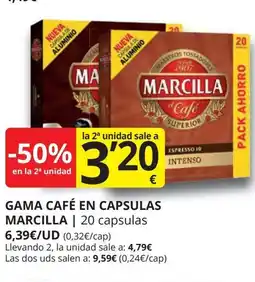 Supermercados MAS MARCILLA Gama café en capsulas oferta