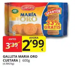 Supermercados MAS CUETARA Galleta maria oro oferta