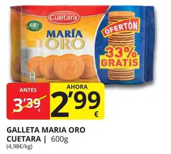 Supermercados MAS CUETARA Galleta maria oro oferta