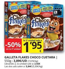 Supermercados MAS Galleta flakes choco cuetara oferta