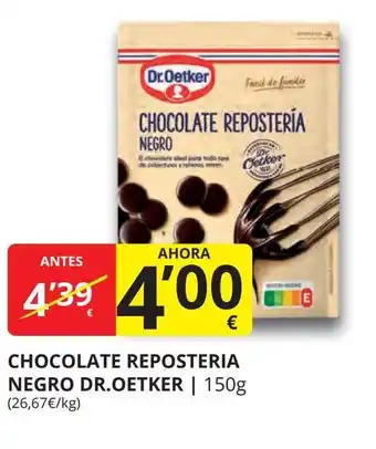 Supermercados MAS DR. OETKER Chocolate reposteria negro oferta