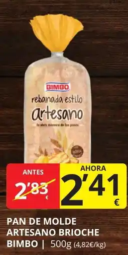 Supermercados MAS BIMBO Pan de molde artesano brioche oferta