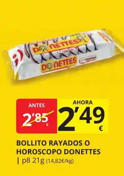 Supermercados MAS DONETTES Bollito rayados o horoscopo oferta