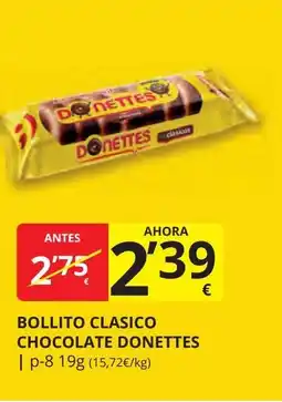 Supermercados MAS DONETTES Bollito clasico chocolate oferta