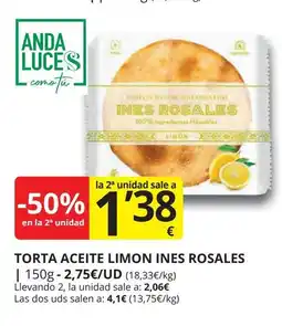 Supermercados MAS Torta aceite limon ines rosales oferta