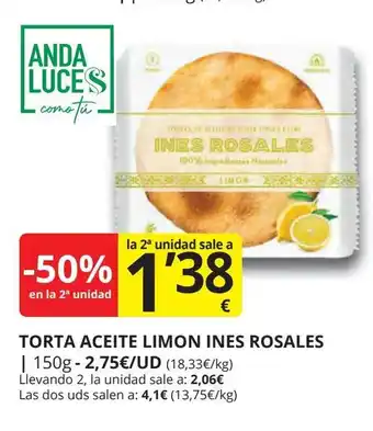 Supermercados MAS Torta aceite limon ines rosales oferta