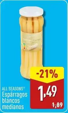 ALDI Esparragos blancos medianos oferta