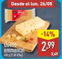 ALDI Queso emmental oferta