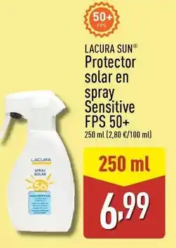 ALDI Lacura sun - protector solar en spray sensitive fps 50+ oferta