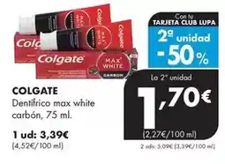 Supermercados Lupa Colgate - dentífrico max white carbón oferta