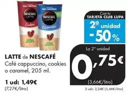 Supermercados Lupa Nescafé - latte de cafe cappuccino oferta