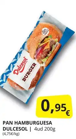 Supermercados MAS DULCESOL Pan hamburguesa oferta