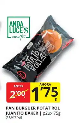 Supermercados MAS Pan burguer potat rol juanito baker oferta
