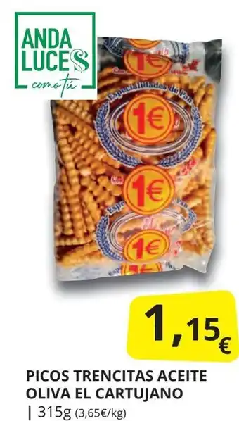 Supermercados MAS Picos trencitas aceite oliva el cartujano oferta