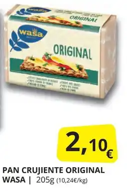Supermercados MAS WASA Pan crujiente original oferta