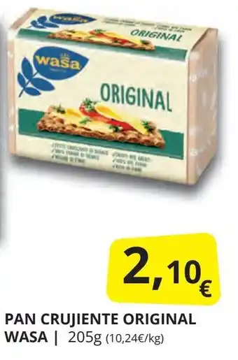 Supermercados MAS WASA Pan crujiente original oferta