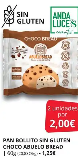 Supermercados MAS ABUELO BREAD Pan bollito sin gluten choco oferta