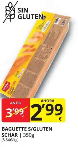 Supermercados MAS SCHAR Baguette s/gluten oferta
