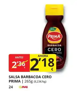 Supermercados MAS PRIMA Salsa barbacoa cero oferta