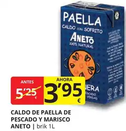 Supermercados MAS ANETO Caldo de paella de pescado y marisco oferta