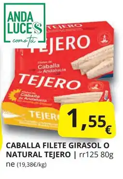 Supermercados MAS TEJERO Caballa filete girasol o natural oferta