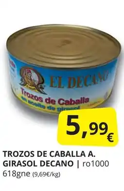 Supermercados MAS EL DECANO Trozos de caballa a. girasol oferta