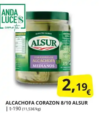 Supermercados MAS ALSUR Alcachofa corazon 8/10 oferta