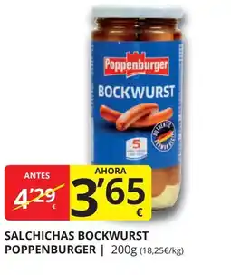 Supermercados MAS POPPENBURGER Salchichas bockwurst oferta