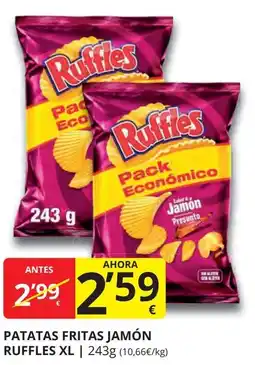 Supermercados MAS RUFFLES Patatas fritas jamón xl oferta