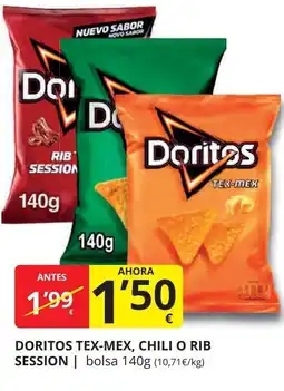 Supermercados MAS DORITOS Tex-mex, chili o rib session oferta