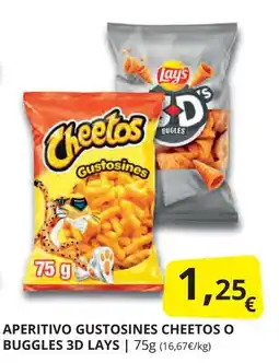 Supermercados MAS LAY'S O CHEETOS Aperitivo gustosines buggles 3d oferta