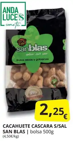 Supermercados MAS SAN BLAS Cacahuete cascara s/sal oferta