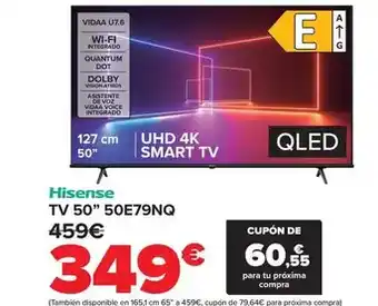 Carrefour Hisense - tv 50 50e79nq oferta