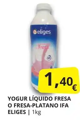 Supermercados MAS IFA ELIGES Yogur líquido fresa o fresa-platano oferta