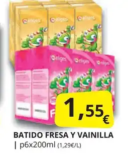 Supermercados MAS IFA ELIGES Batido fresa y vainilla oferta