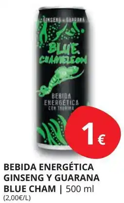 Supermercados MAS Bebida energética ginseng y guarana blue cham oferta