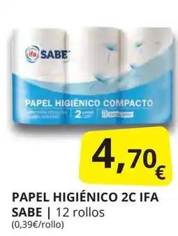 Supermercados MAS IFA SABE Papel higiénico 2c oferta