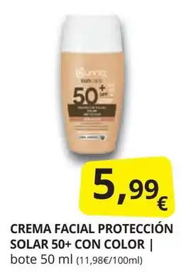 Supermercados MAS IFA UNNIA Crema facial protección solar 50+ con color oferta