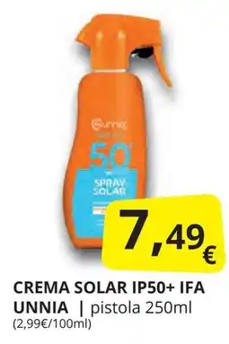 Supermercados MAS IFA UNNIA Crema solar ip50+ oferta