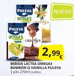 Supermercados MAS PULEVA Bebida lactea omega3 bombón o vainilla oferta